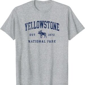 Port & Company Yellowstone National Park 1872 Gray Crew Neck T Shirt Men XL NEW